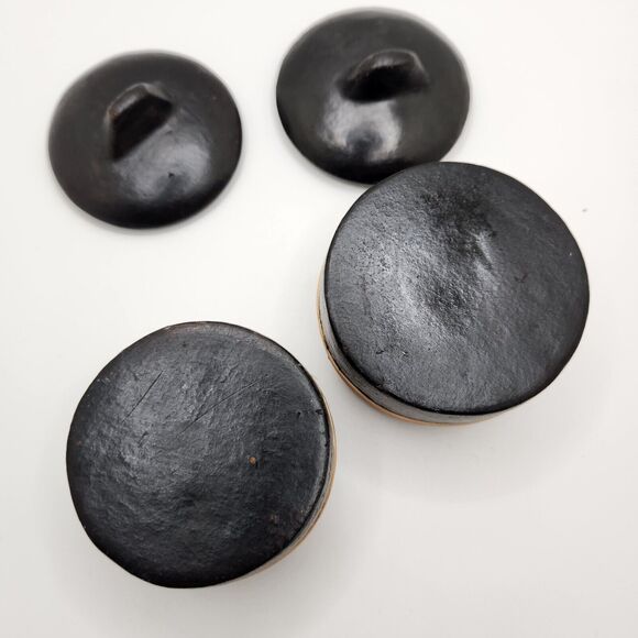 Set Of Primitive Rustic Small black Canisters Salt Cellar Spice Jar Earthy - Picture 7 of 9